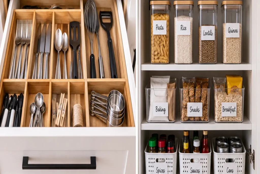 15 Tips for a Clean & Organised Kitchen kitchen storage organisation tips