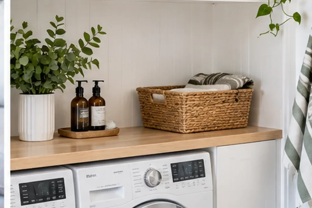 Life Hacks for an Organised House Organised laundry room with practical household storage